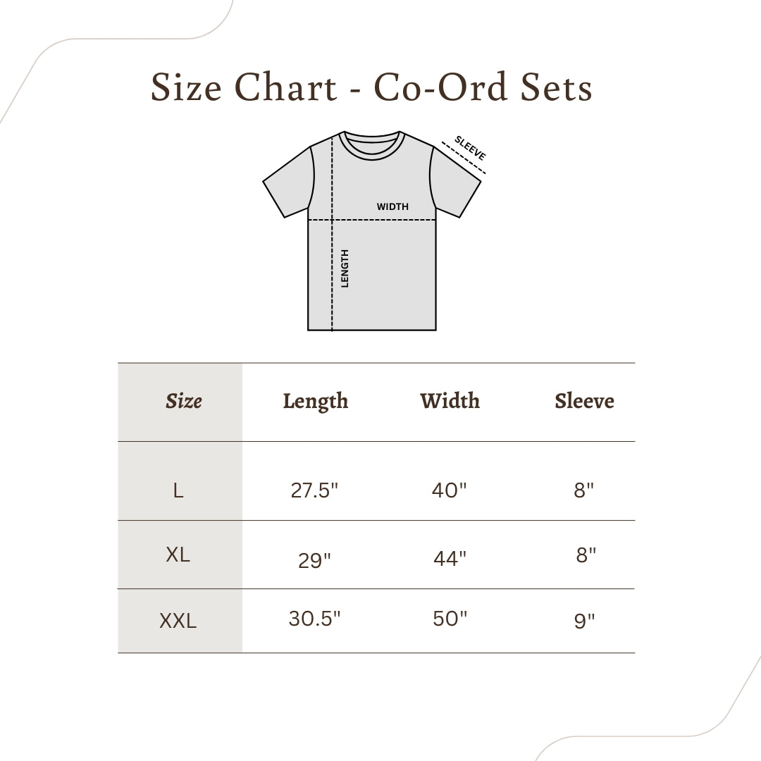 Co-Ord Set - Pastel Peach with White Print