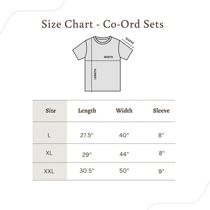 Co-Ord Set - Pastel Peach with White Print