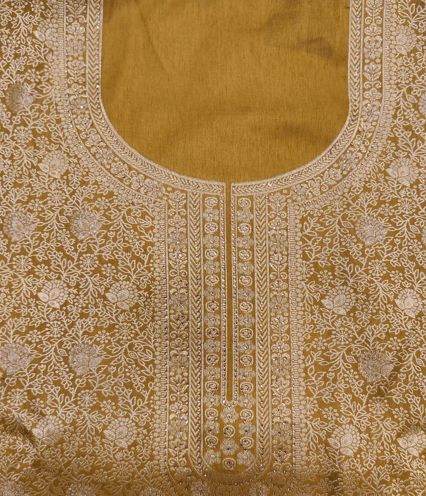 Brown-Grey Luxurious Brocade Silk Ladies Suit Fabric – Unstitched